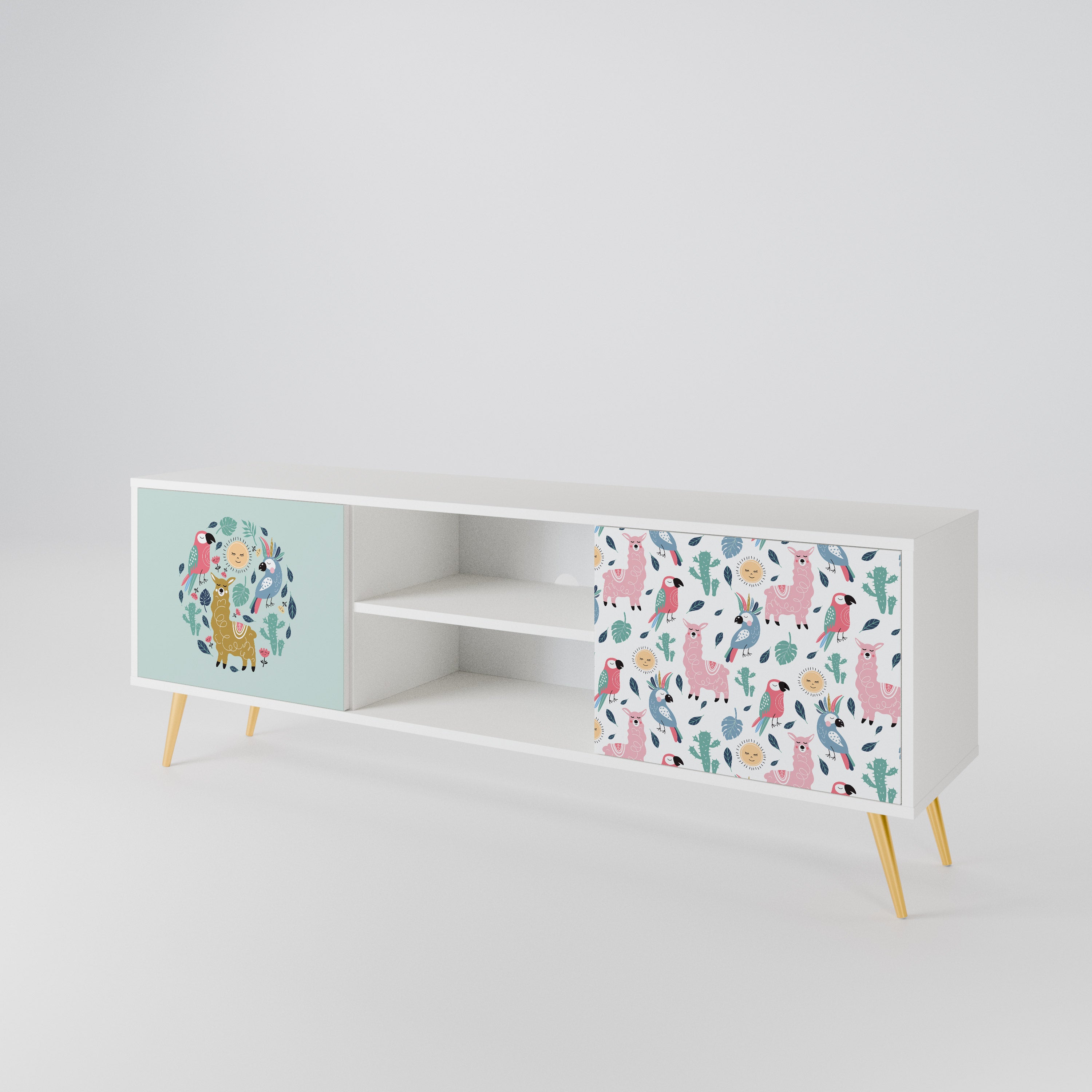 COLORFUL ALPACAS Mueble de TV de 2 Puertas