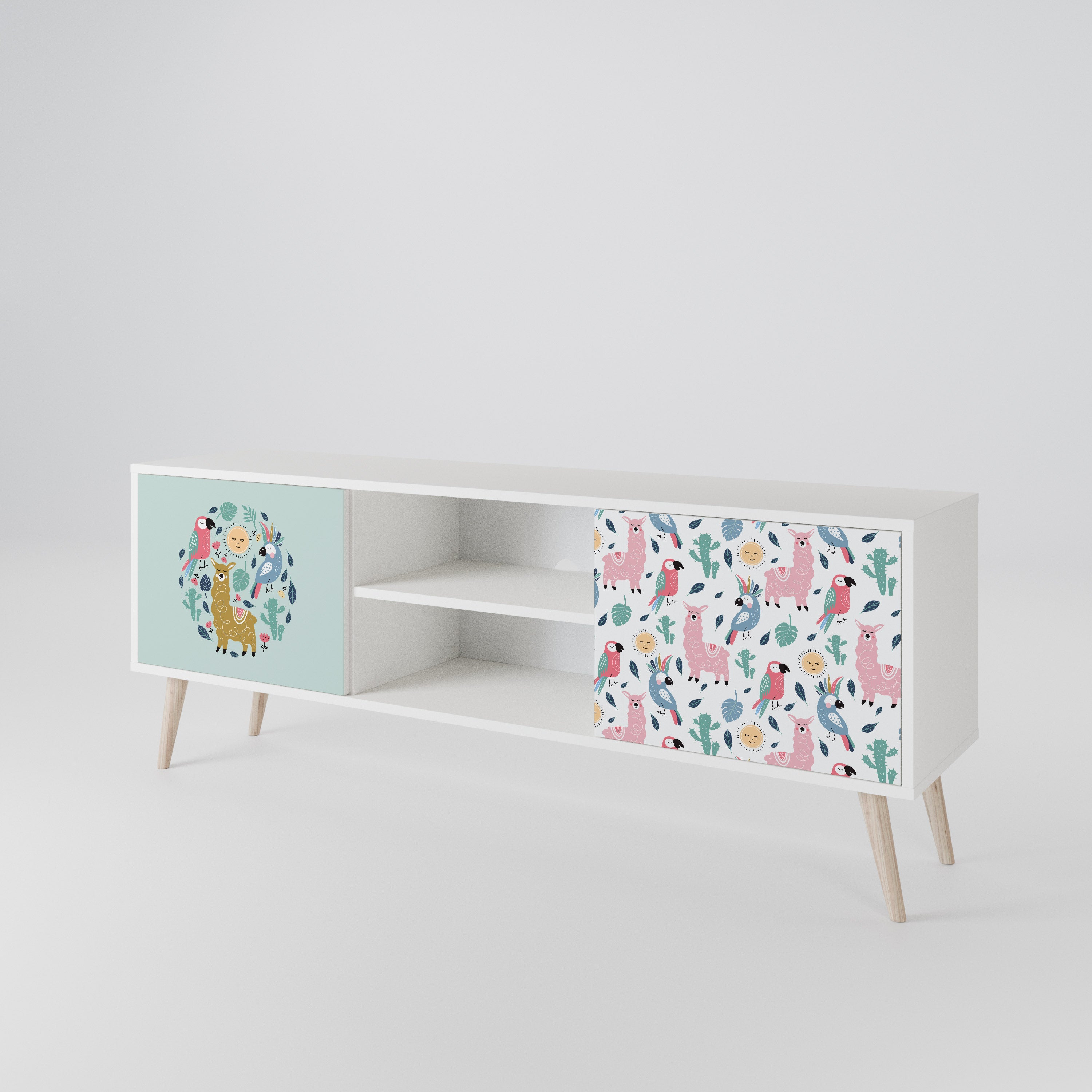 COLORFUL ALPACAS Mueble de TV de 2 Puertas