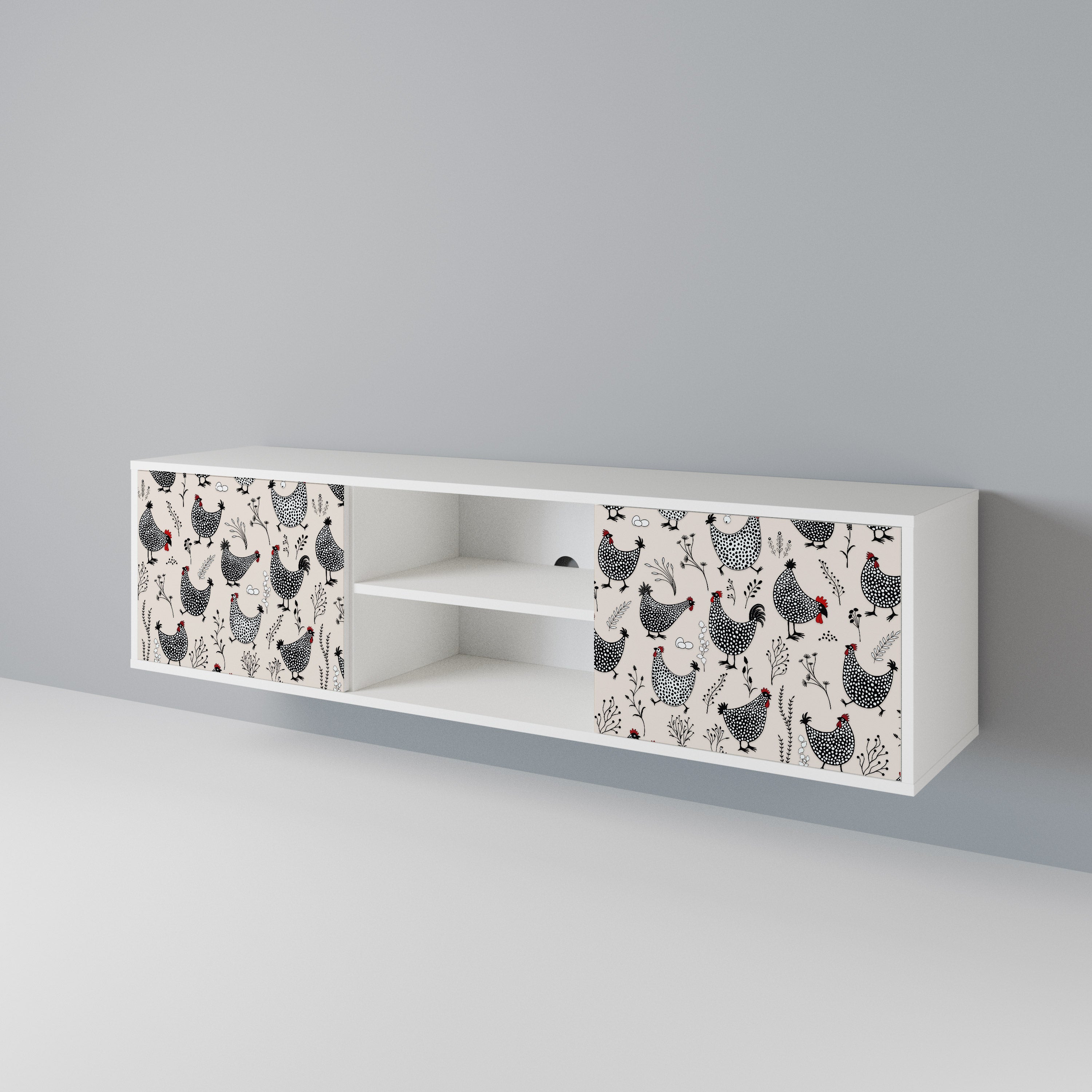 HAPPY HENS Mueble de TV de 2 Puertas