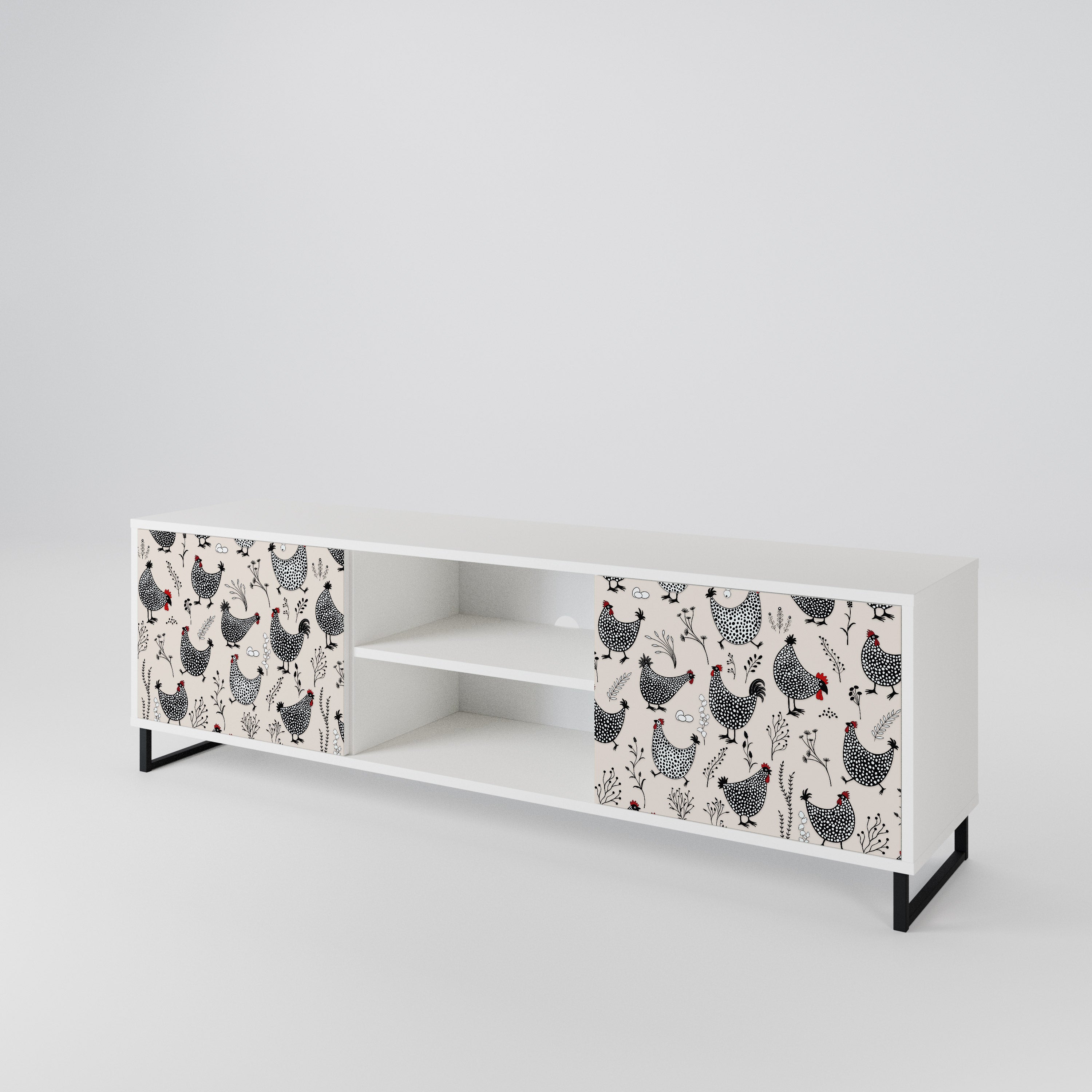 HAPPY HENS Mueble de TV de 2 Puertas