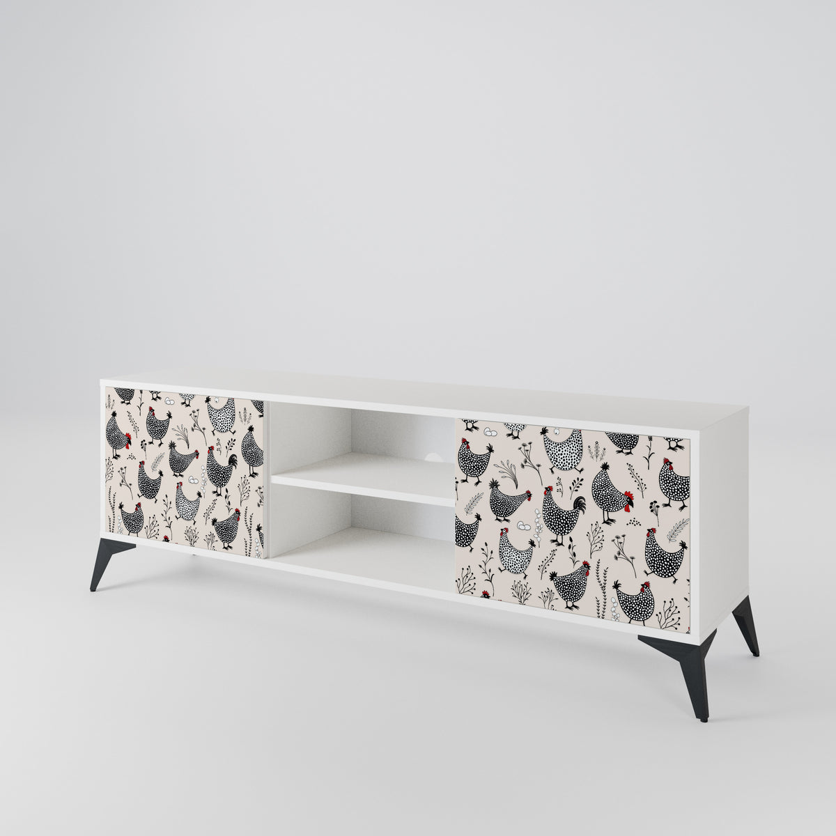 HAPPY HENS Mueble de TV de 2 Puertas