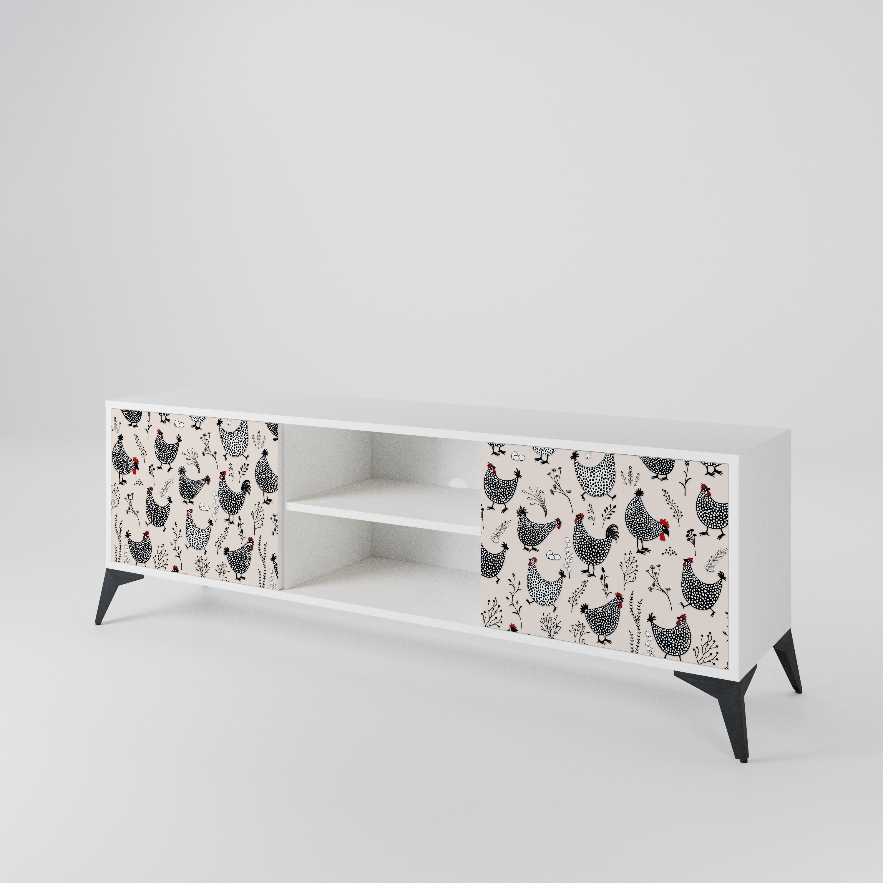HAPPY HENS Mueble de TV de 2 Puertas