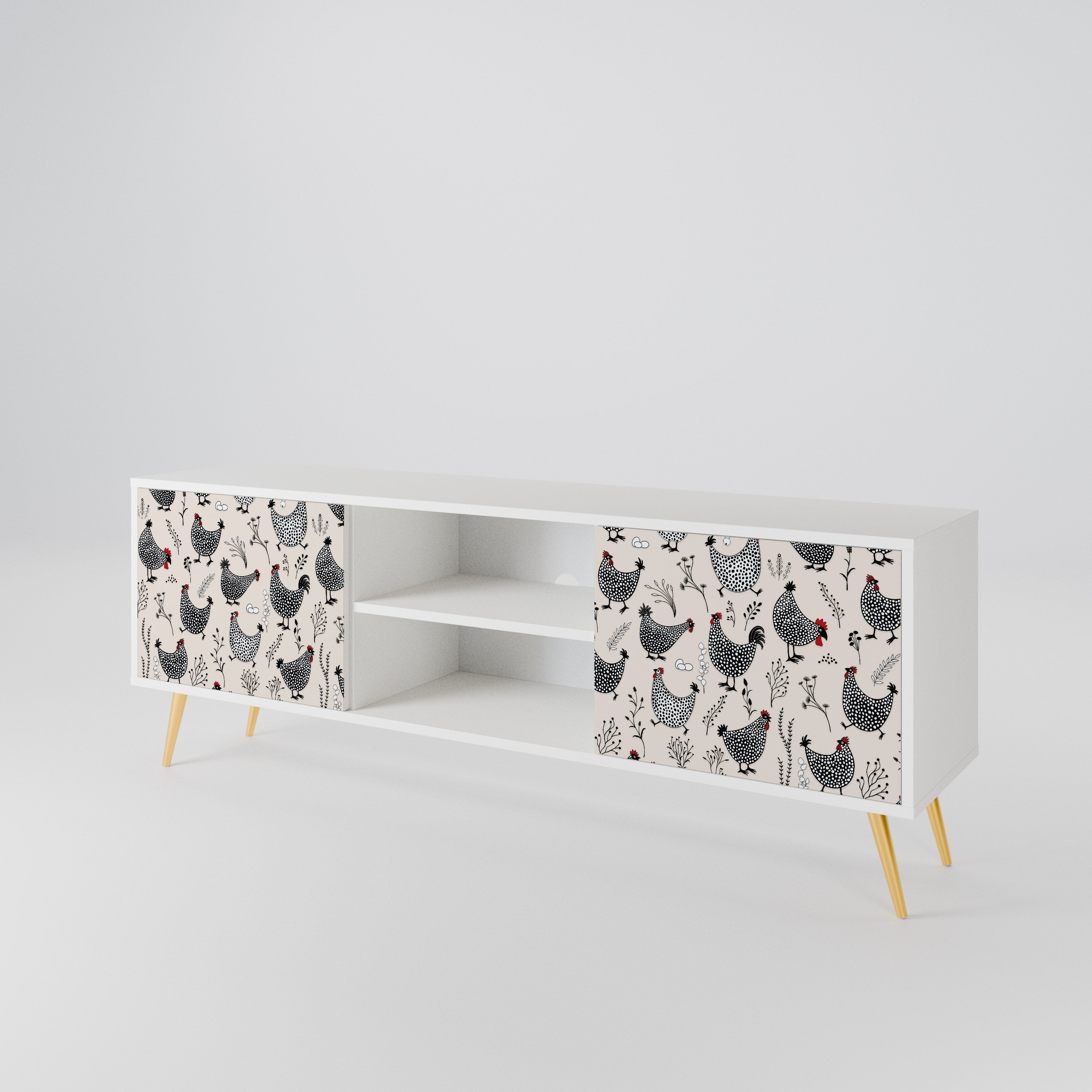 HAPPY HENS Mueble de TV de 2 Puertas
