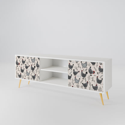 HAPPY HENS Mueble de TV de 2 Puertas
