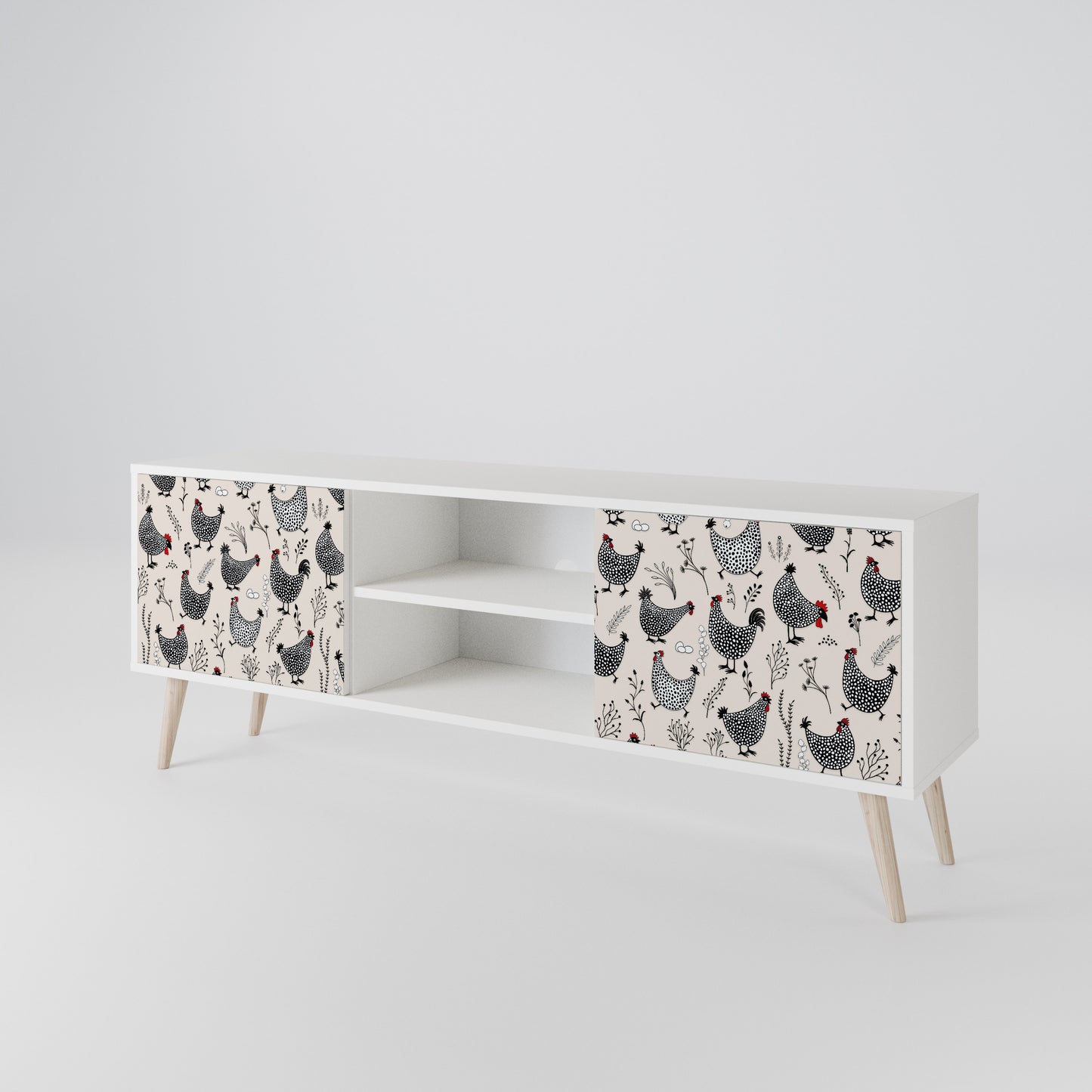 HAPPY HENS Mueble de TV de 2 Puertas