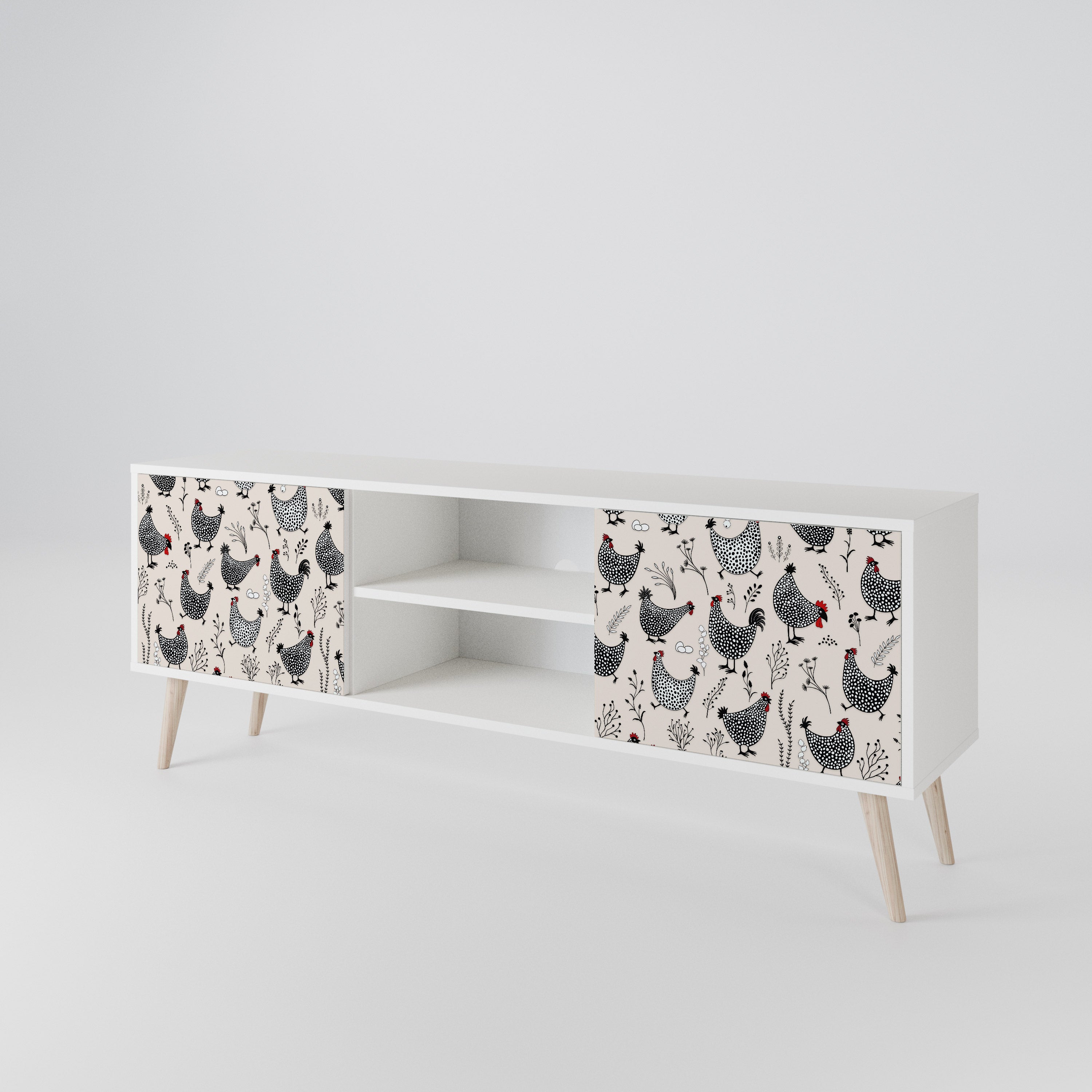 HAPPY HENS Mueble de TV de 2 Puertas
