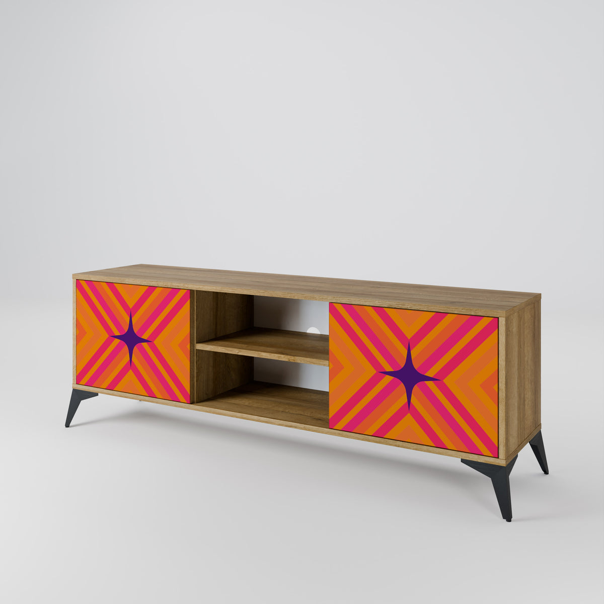 GEOMETRIC BRILLIANCE Mueble de TV de 2 Puertas
