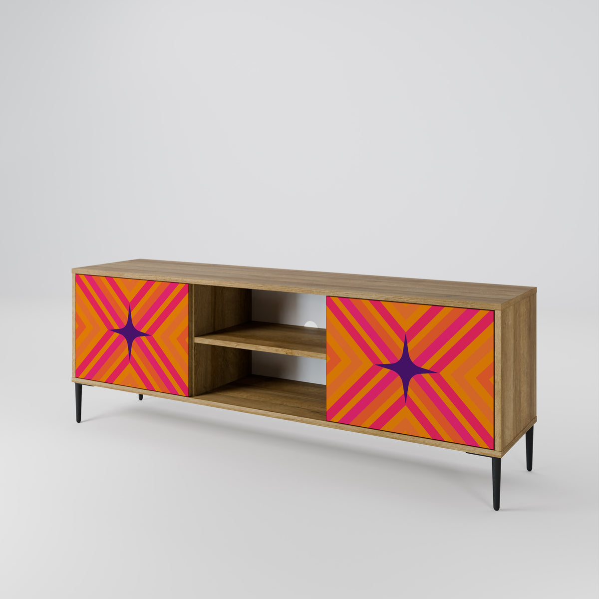 GEOMETRIC BRILLIANCE Mueble de TV de 2 Puertas
