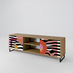 CHROMATIC ABSTRACT 2-Door TV Stand in Oak Effect