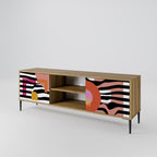 CHROMATIC ABSTRACT 2-Door TV Stand in Oak Effect