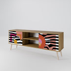 CHROMATIC ABSTRACT 2-Door TV Stand in Oak Effect