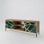 THE LABYRINTH OF GOLD Mueble de TV de 2 Puertas en Efecto Roble