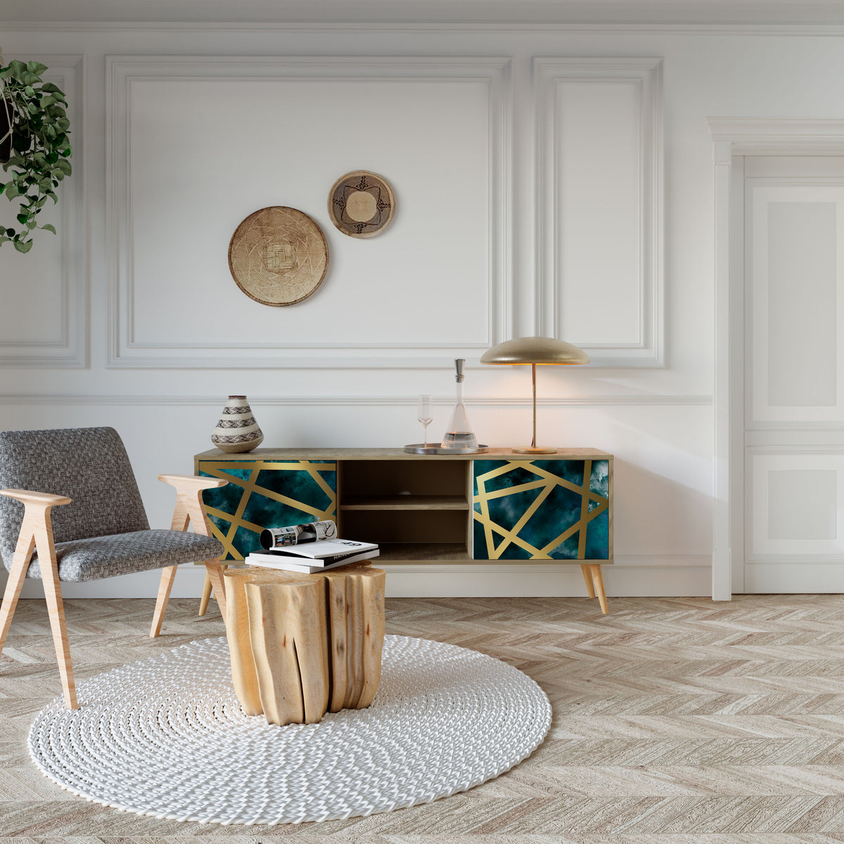 THE LABYRINTH OF GOLD 2-Door TV Cabinet