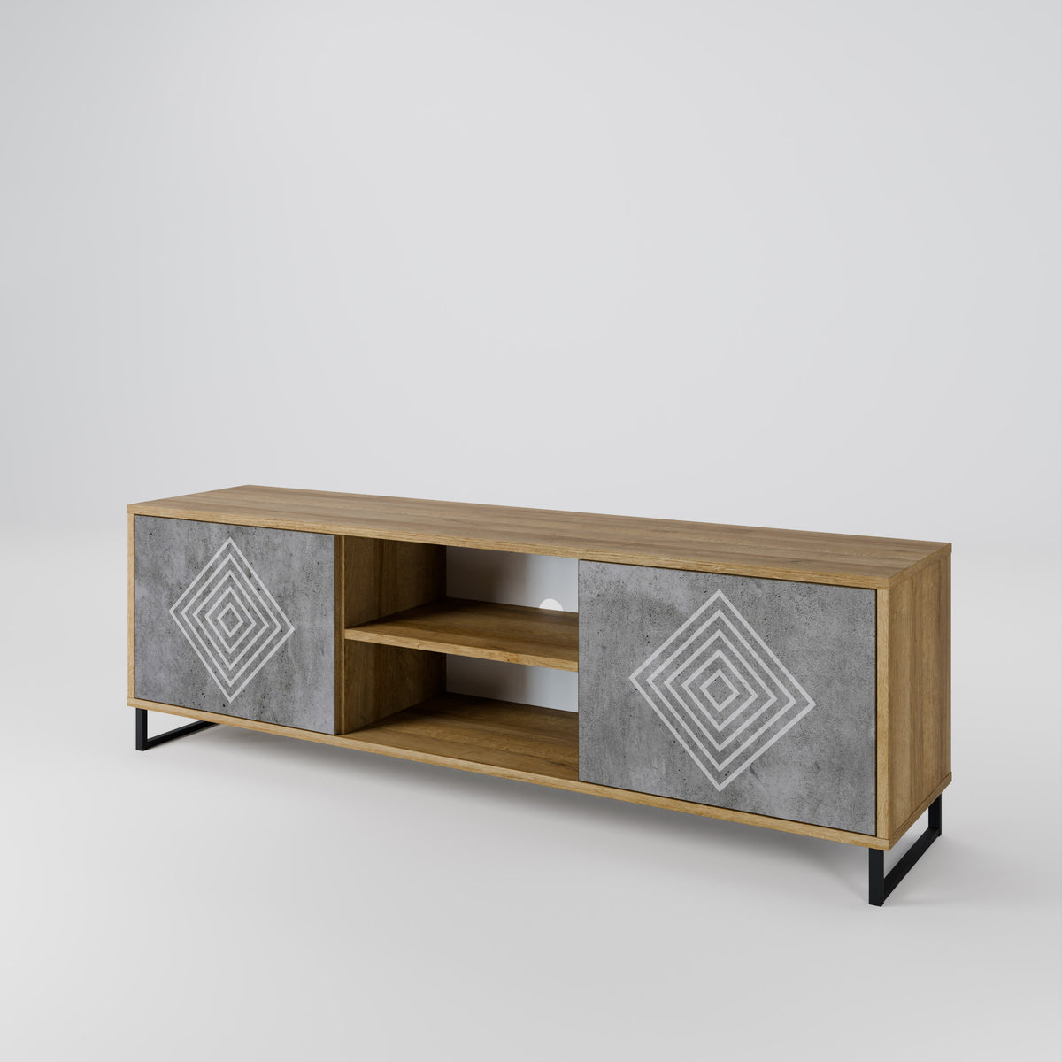 POLYGONAL ARTISTRY 2-Door TV Cabinet