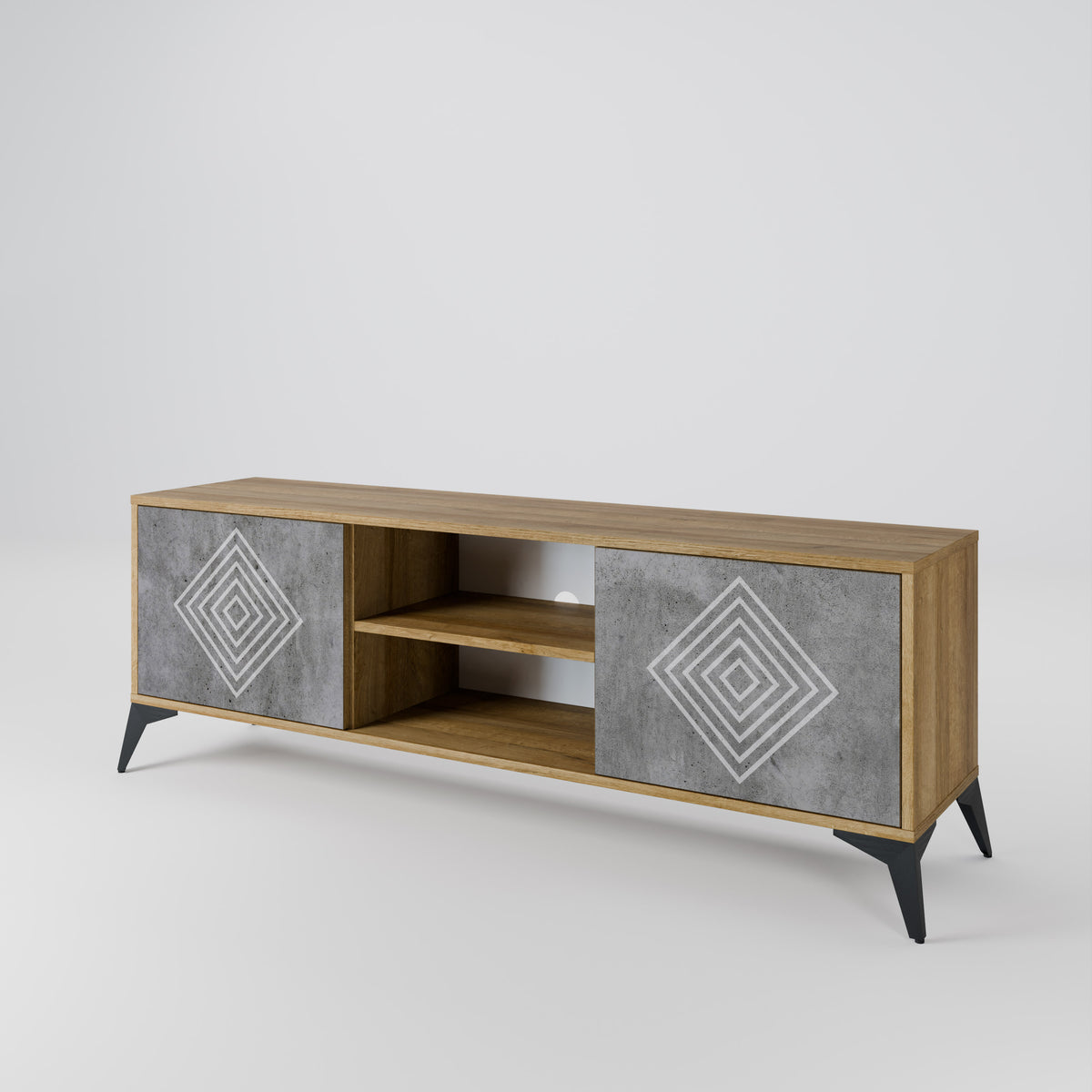 POLYGONAL ARTISTRY 2-Door TV Cabinet
