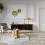 BRIGHT MESH Mueble de TV de 2 Puertas en Efecto Roble