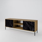 SHIMMER SPIDERGRAM 2-Door TV Stand in Oak Effect