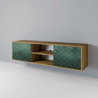 TESSELATED GREENERY Mueble de TV de 2 Puertas en Efecto Roble