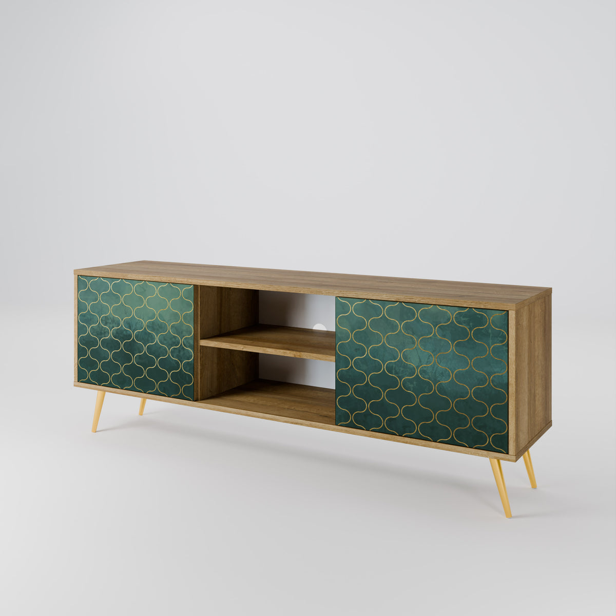 TESSELATED GREENERY Mueble de TV de 2 Puertas