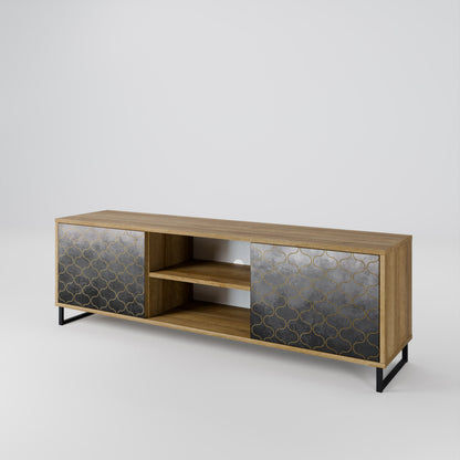 TESSELATED GRAYISH Mueble de TV de 2 Puertas