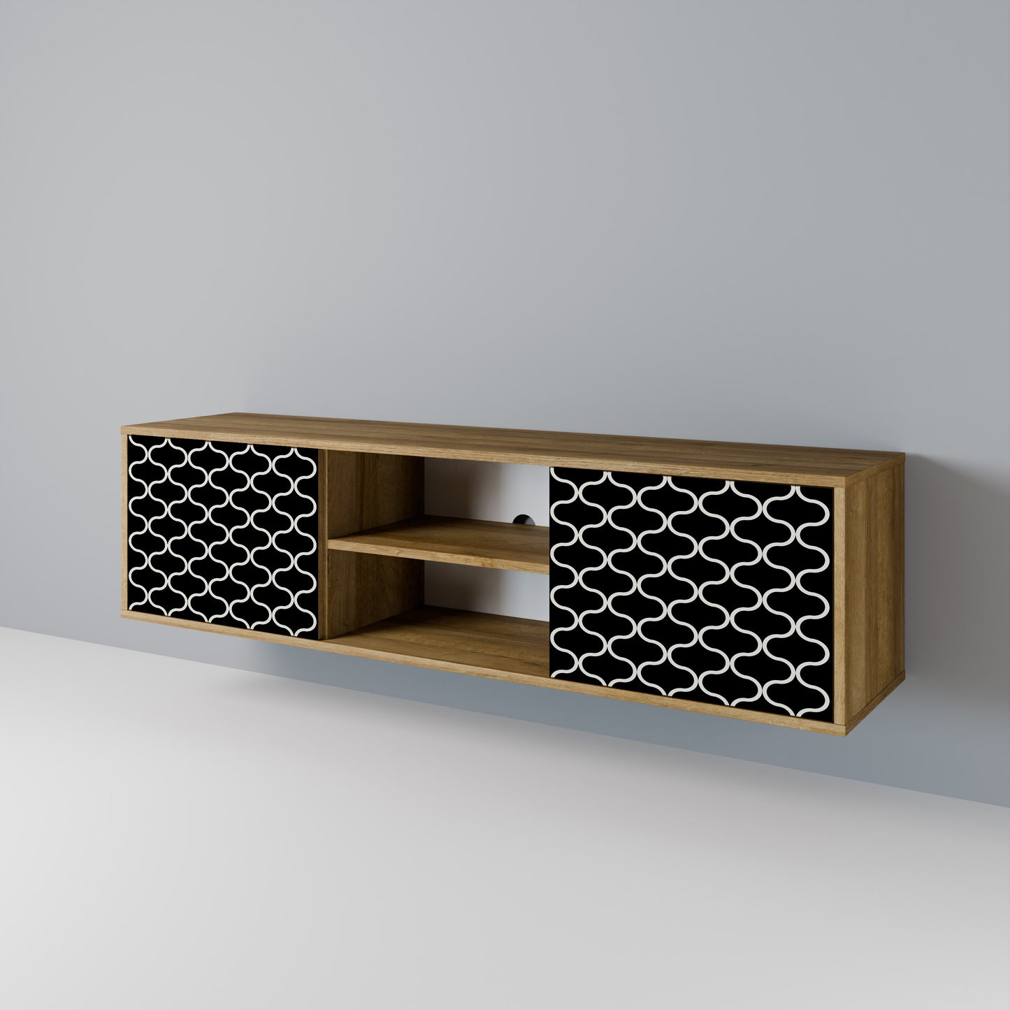 TESSELATED BLACKNESS Mueble de TV de 2 Puertas
