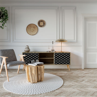 TESSELATED BLACKNESS Mueble de TV de 2 Puertas