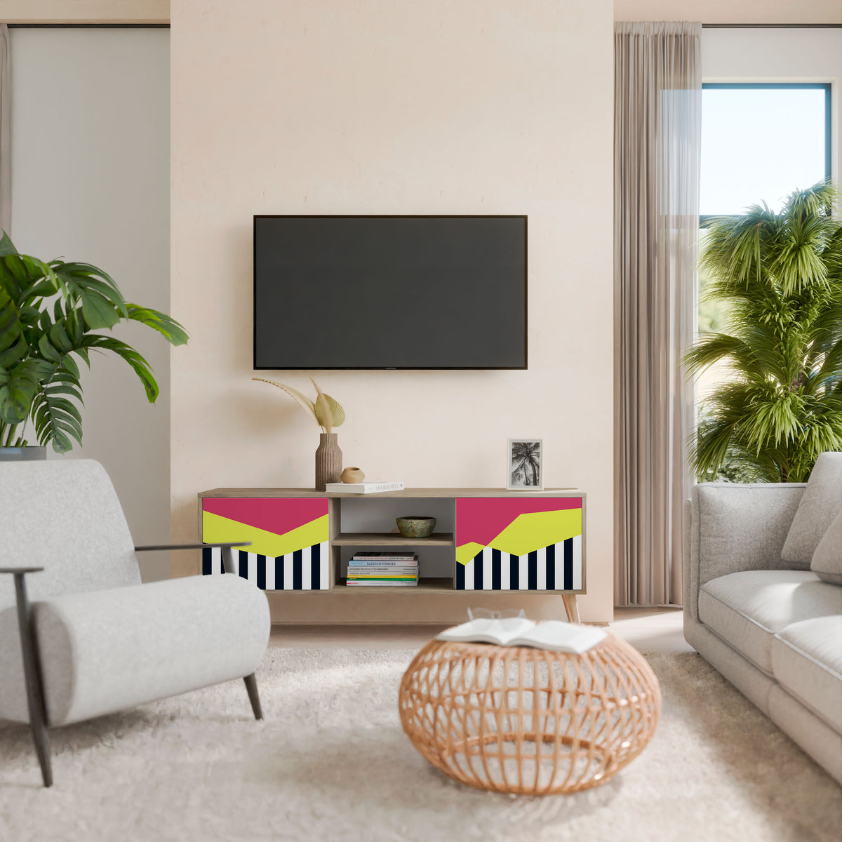 PIANO FANTASY Mueble de TV de 2 Puertas