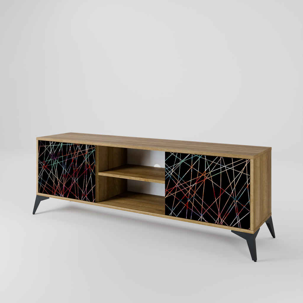 Mueble de TV LUMINOUS SNARE de 2 puertas con efecto roble