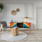 PRISM CONCUSSION Mueble de TV de 2 Puertas en Efecto Roble