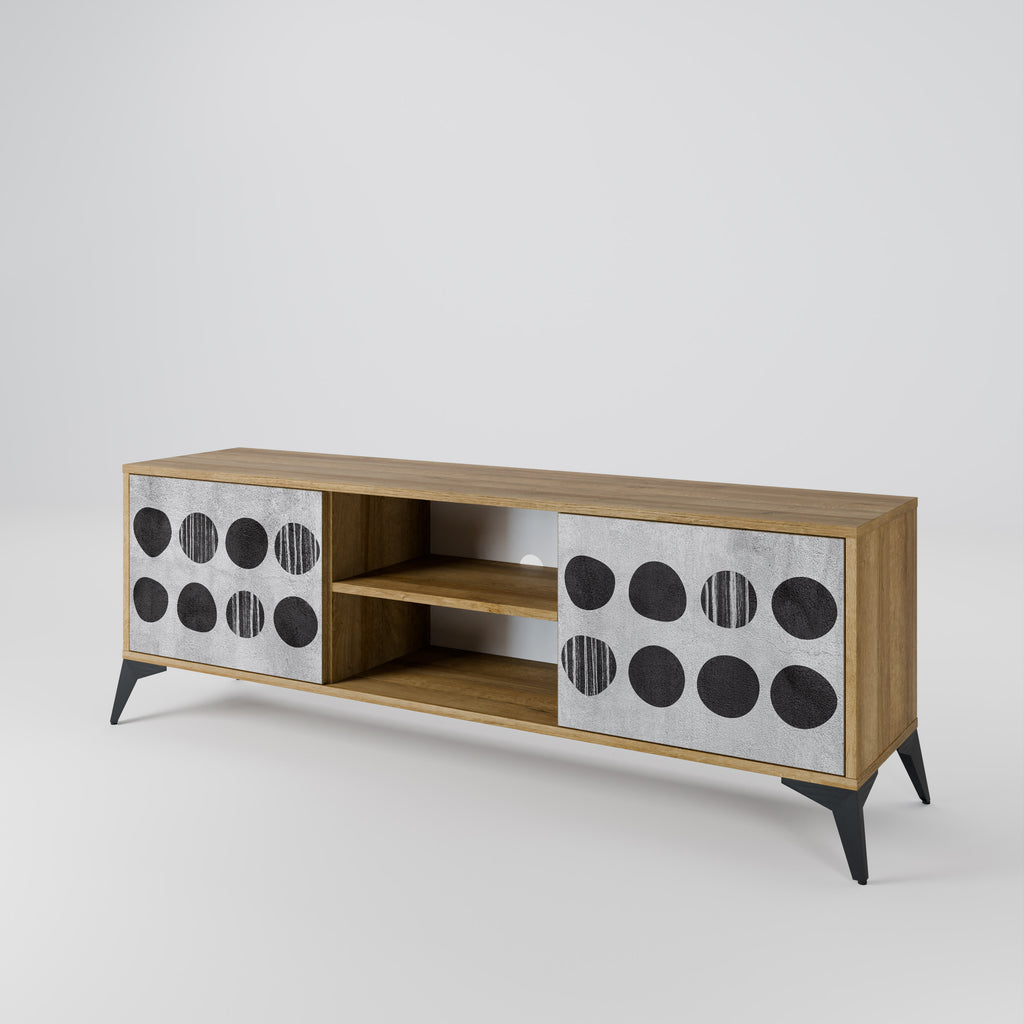 Mueble de TV de 2 puertas GHOSTLY GRADIENTS con efecto roble