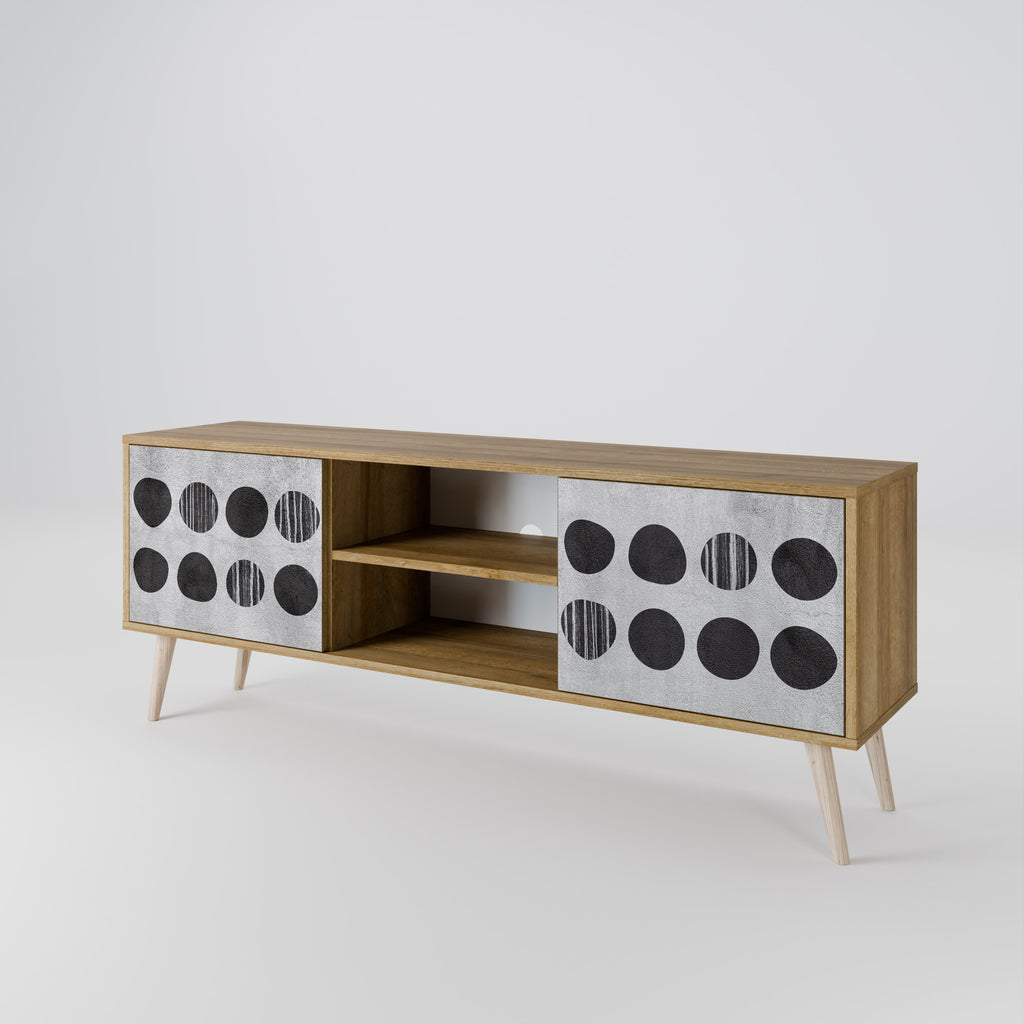 Mueble de TV de 2 puertas GHOSTLY GRADIENTS con efecto roble