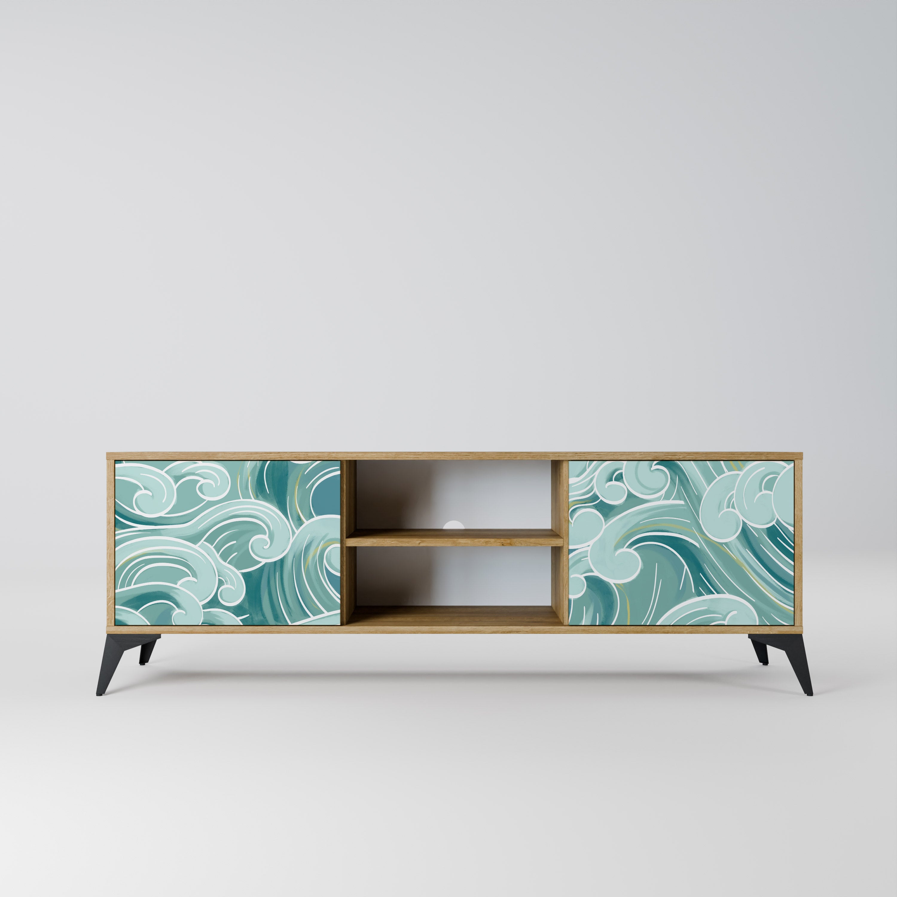 Mueble de TV ASIAN SWAY de 2 puertas con efecto roble