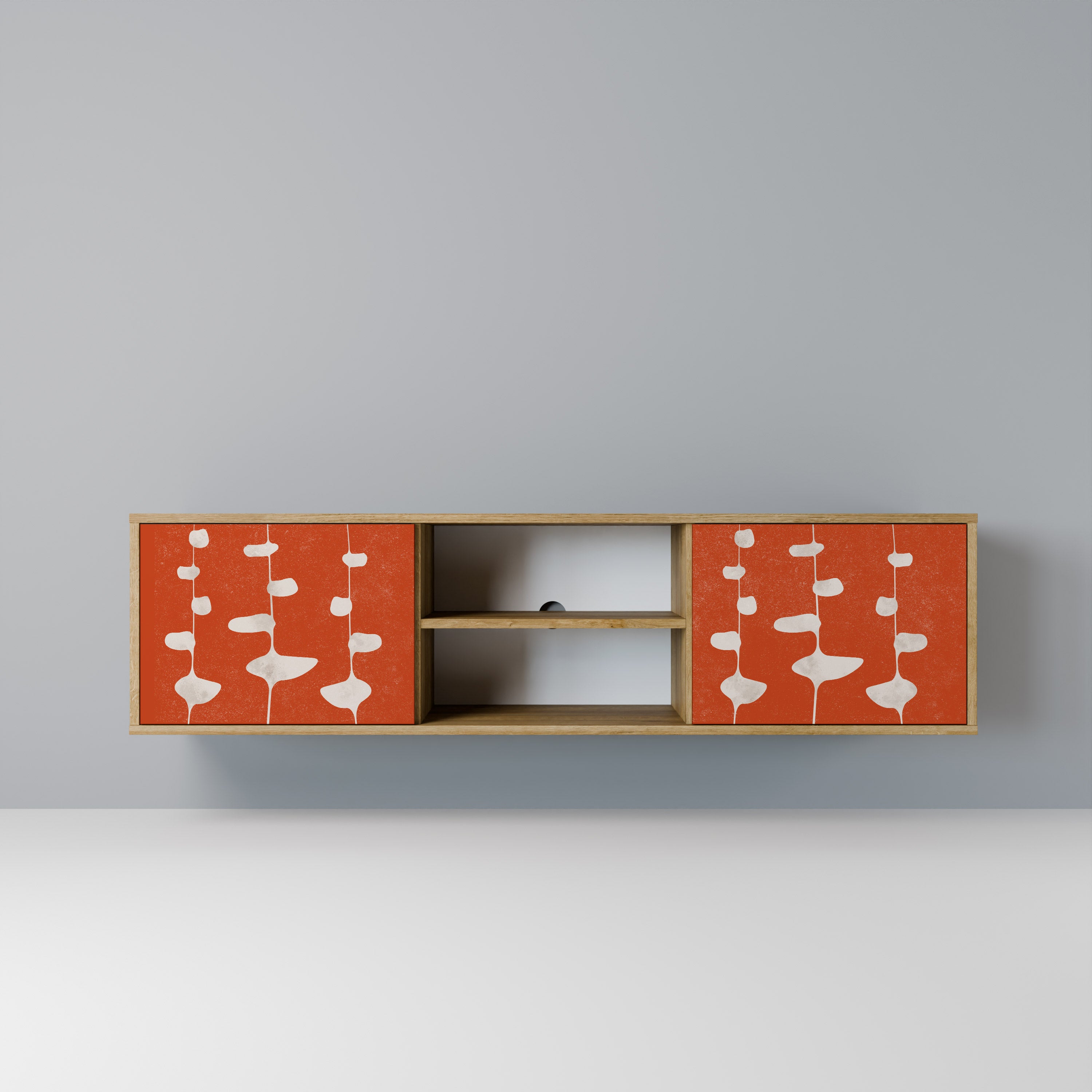 Mueble de TV de 2 puertas COURAGE MOLD con efecto roble