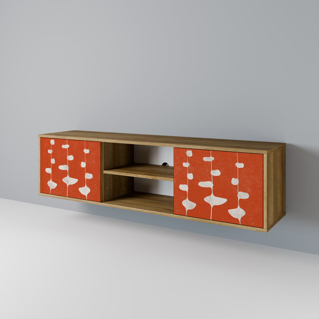 Mueble de TV de 2 puertas COURAGE MOLD con efecto roble