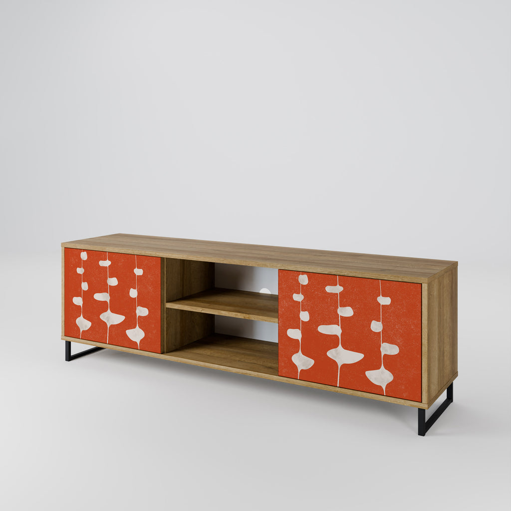 Mueble de TV de 2 puertas COURAGE MOLD con efecto roble