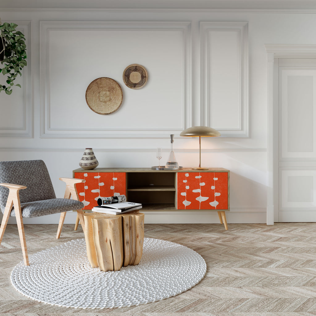 Mueble de TV de 2 puertas COURAGE MOLD con efecto roble