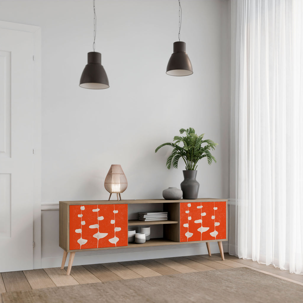 Mueble de TV de 2 puertas COURAGE MOLD con efecto roble