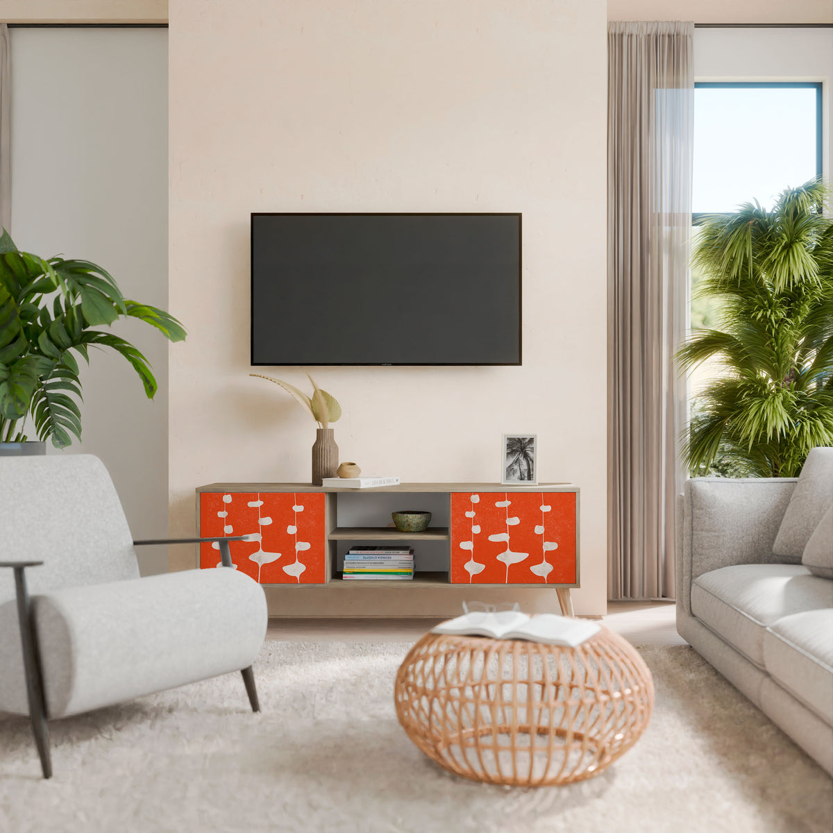 COURAGE MOLD Mueble de TV de 2 Puertas