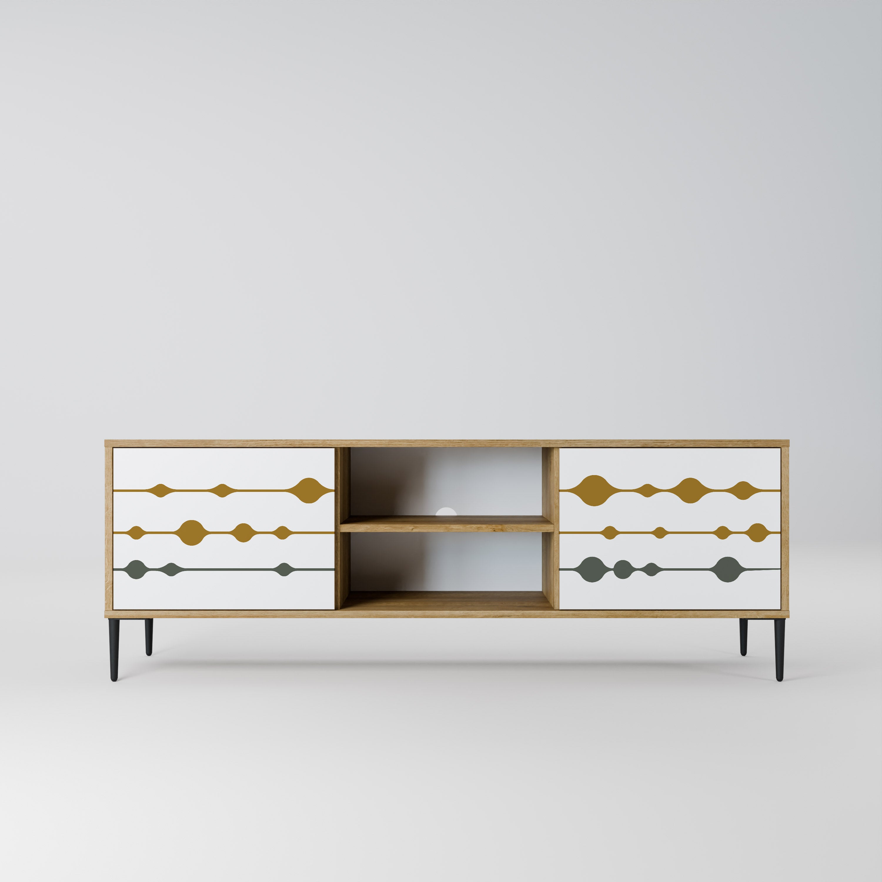 Mueble de TV de 2 puertas VIVID TONE con efecto roble