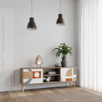 CIRCLE RHYTM Mueble de TV de 2 Puertas en Efecto Roble