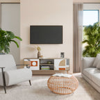 CIRCLE RHYTM Mueble de TV de 2 Puertas en Efecto Roble