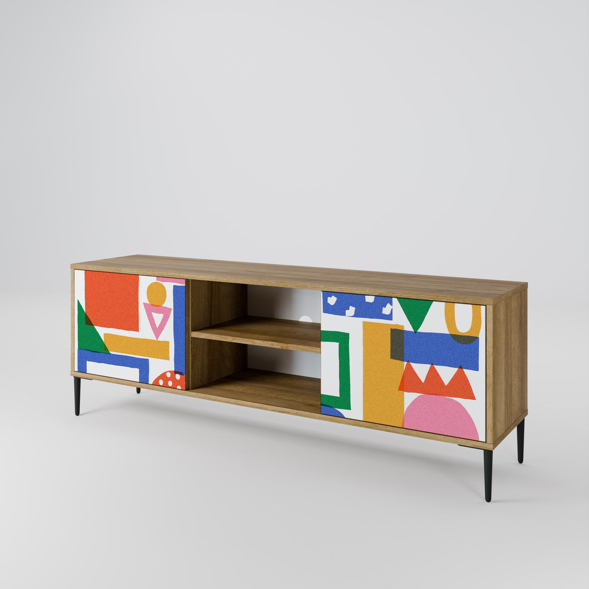 GEOMETRIC GLIMMER Mueble de TV de 2 Puertas