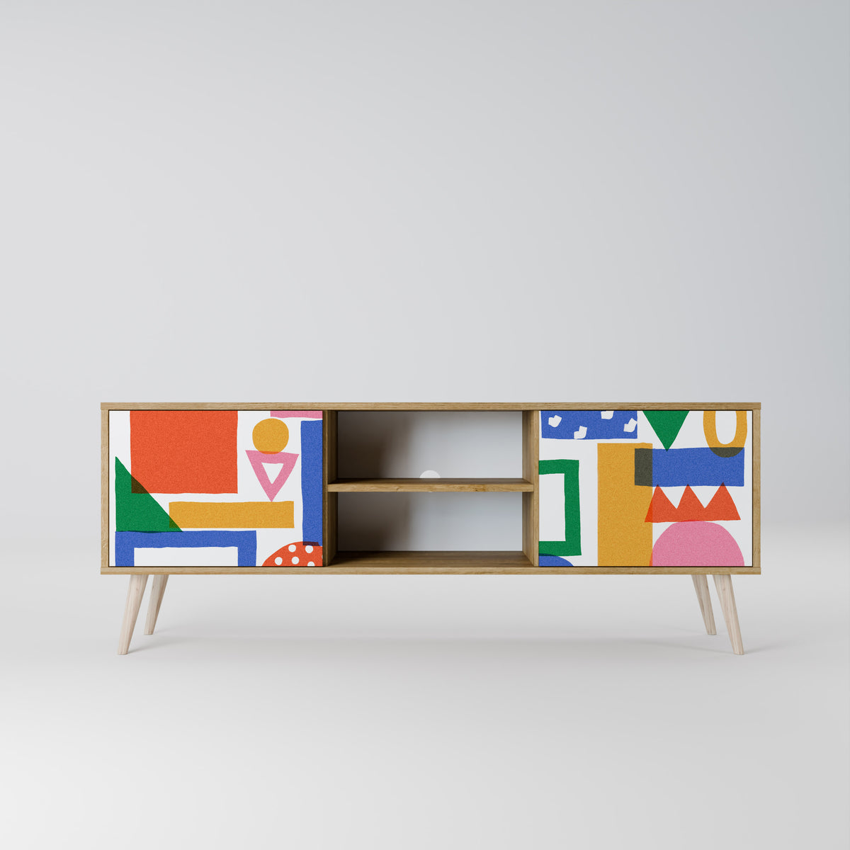 GEOMETRIC GLIMMER Mueble de TV de 2 Puertas