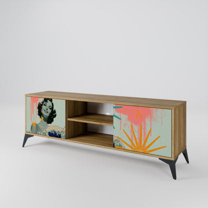 KANAGAWA BEAUTY Mueble de TV de 2 Puertas
