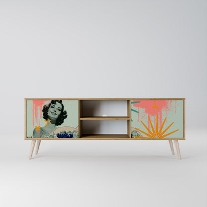 KANAGAWA BEAUTY Mueble de TV de 2 Puertas