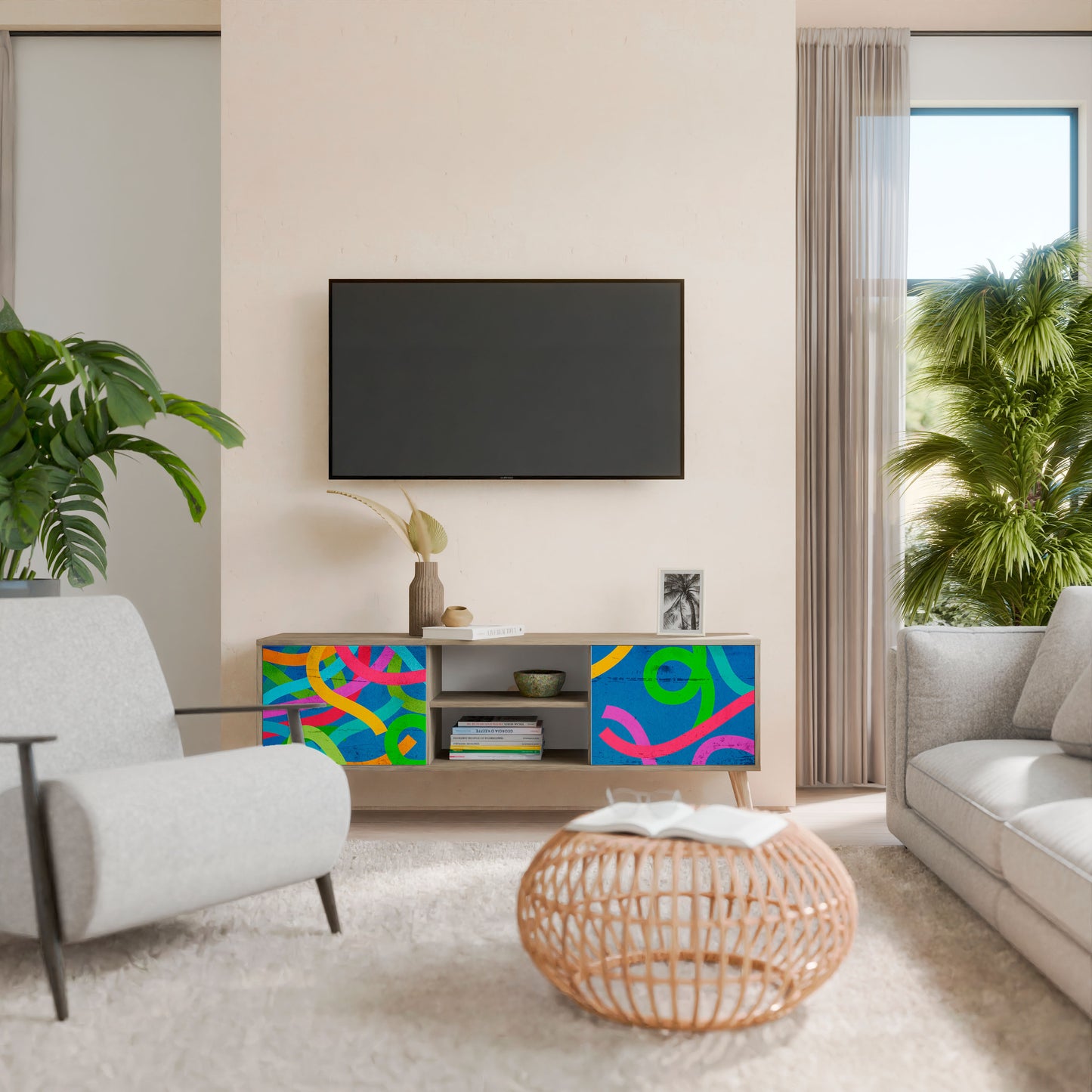 STREAMER TANGLE Mueble de TV de 2 Puertas