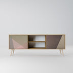 BEIGE GEOMETRY 2-Door TV Cabinet
