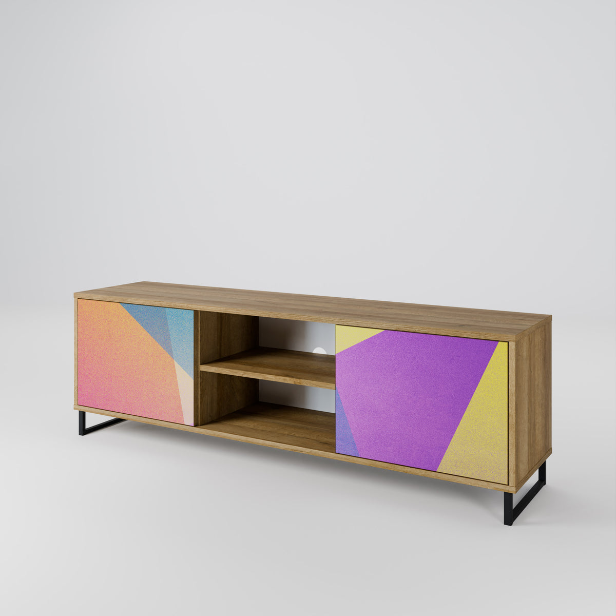 BRIGHT GEOMETRY Mueble de TV de 2 Puertas