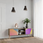 BRIGHT GEOMETRY Mueble de TV de 2 Puertas en Efecto Roble
