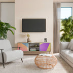 BRIGHT GEOMETRY Mueble de TV de 2 Puertas en Efecto Roble